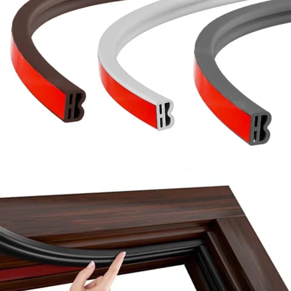 1 Pcs Door And Window Sealing Strips 9mm X 6mm Silicone Weatherstrip For Home Security Soundproofing Draft Proofing