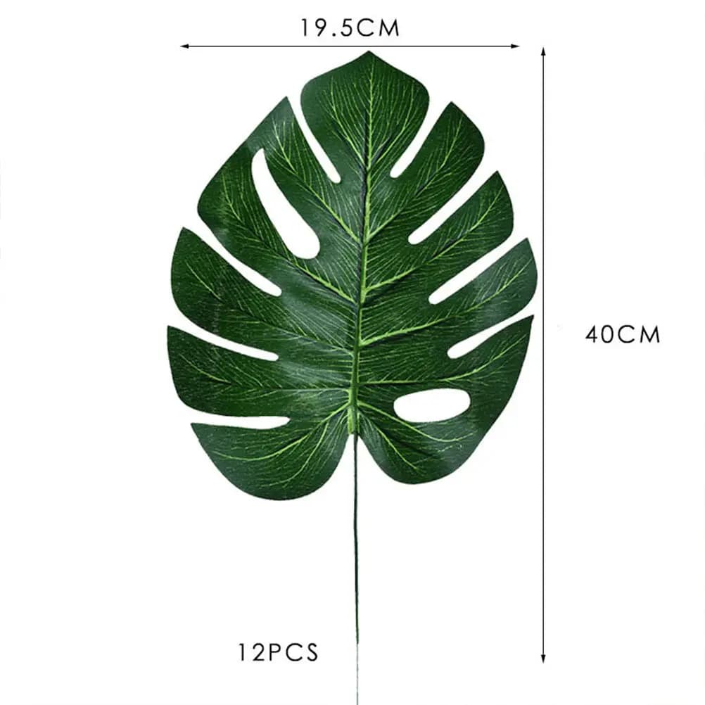48Pcs Artificial Monstera Leaves Premium Lifelike Tropical Leaf Set Home Garden Balcony Decoration Fake Plants DIY Bouquet