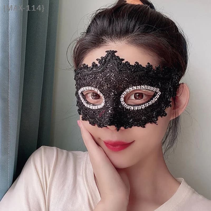 【Ja】Maschera per occhi in pizzo alla moda per donna - Maschera per mezza faccia per feste, carnevale, danza e Halloween, stile principessa sexy