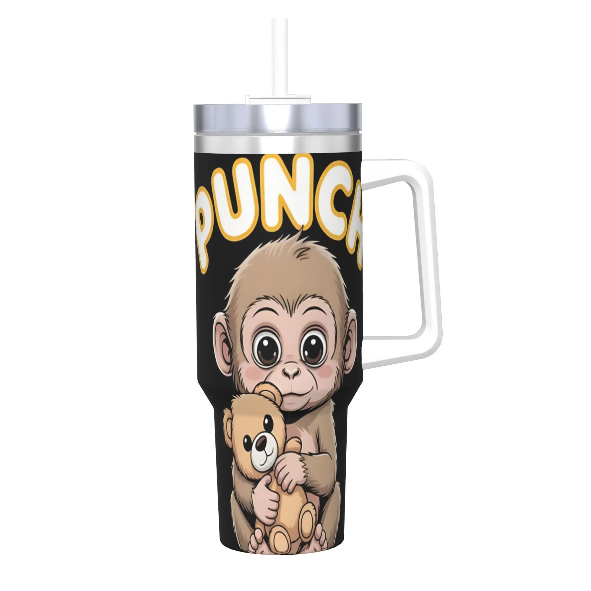 Borraccia Termica Portatile in Acciaio Inossidabile Baby Monkey Punch - Tazza da Viaggio per Auto, per Acqua Calda e Fredda