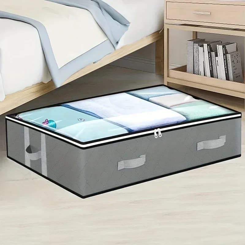 Dustproof Under-Bed Storage Box with Reinforced Handles, Ideal for Quilts, Blankets,Pillows, and Toys,Bedroom Storage Essentials