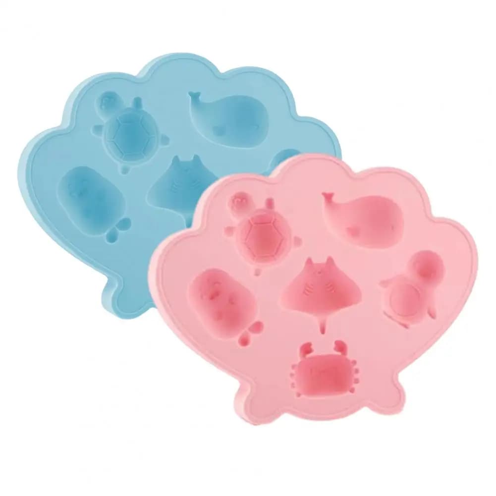 Stampo per cubetti di ghiaccio in silicone a forma di conchiglia per bambini, set di stampi flessibili per ghiaccio alimentare a forma di conchiglia, facili da rilasciare, per cocktail