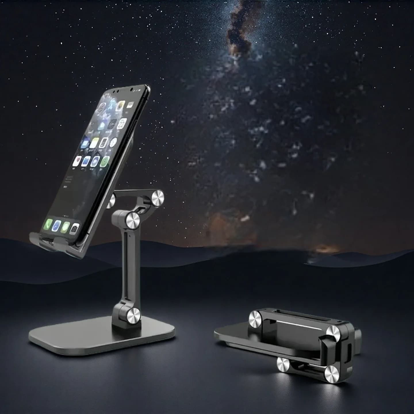 X2 Supporto per telefono cellulare da scrivania pieghevole a tre sezioni per iPhone iPad Tablet Tavolo flessibile da tavolo regolabile per cellulare intelligente