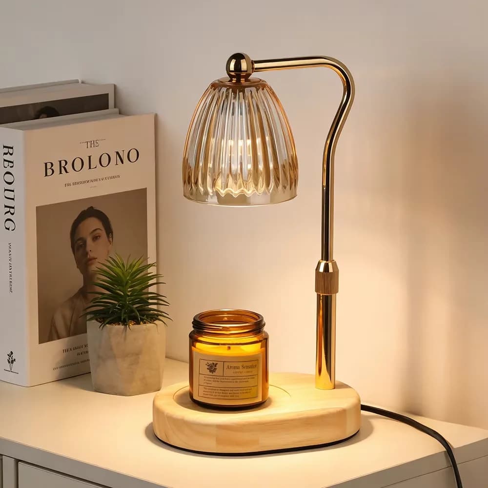 Lampada Scaldacera con Timer, Scaldacera Dimmerabile per Candele in Barattolo, Scaldacera Regolabile in Altezza, Regali di Compleanno