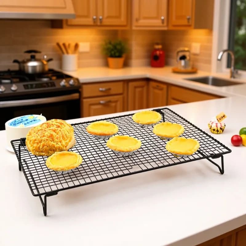 Baking cake folding cooling rack rectangular grid small hole folding bread rack non stick cooling net