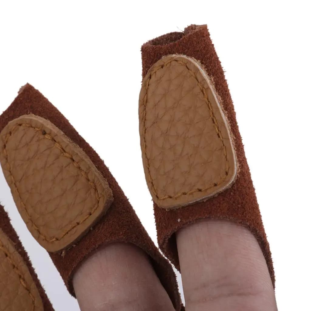 Leather Suede Finger Guard Shooting Glove Archery Accessory Adjustable Protection for Professional Target Archery