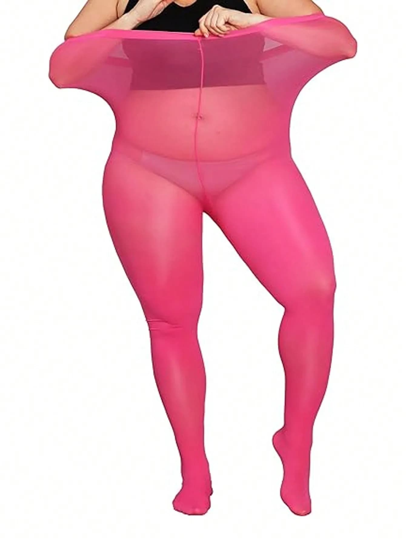 A pair of flat translucent stockings pink solid color women size strong leggings super elasticized Accessories for party clothing