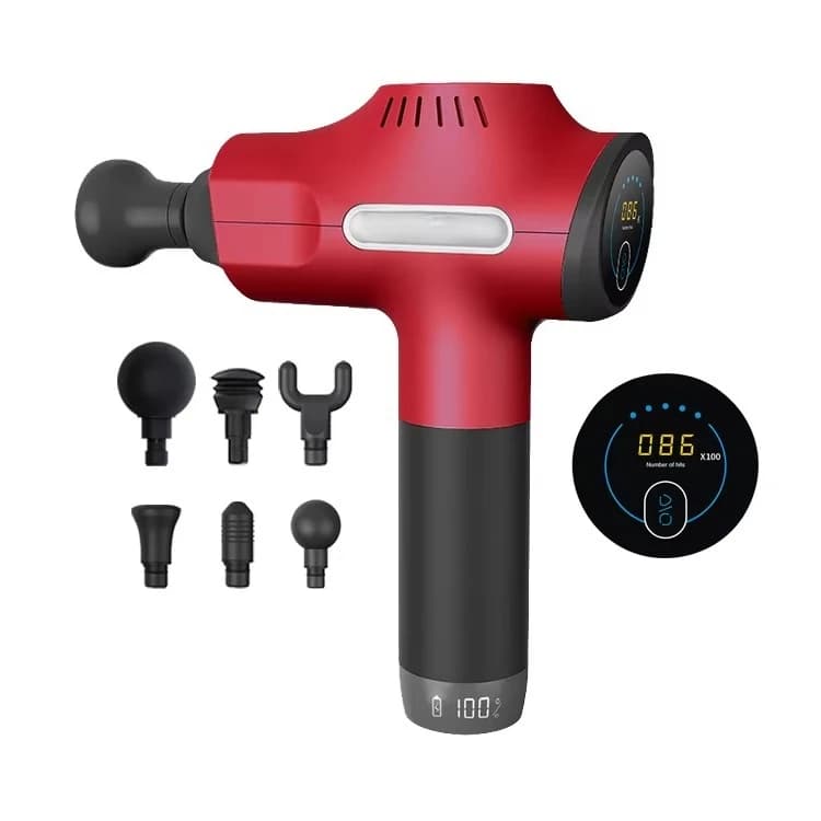 Professional Portable Electric Massage Gun with LCD Touch Screen, Warm/Fredd Vibration, Fitness Accessories and Muscular Massage