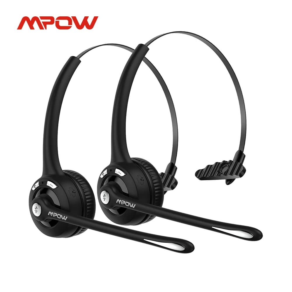 Pack of 1/2 Mpow Pro Office Wireless Bluetooth V5.0 headphones with 13 hour microphone for Skype Office call center