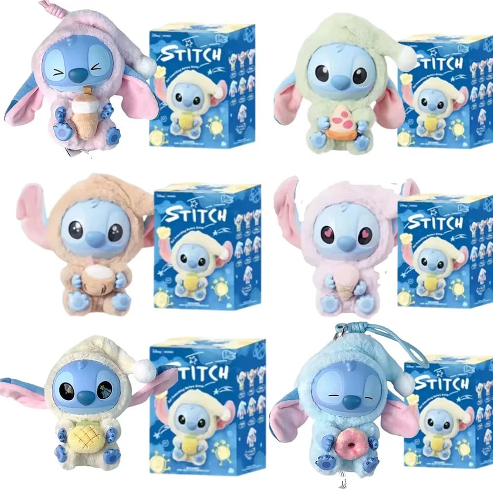 Disney Stitch Mangia Qualcosa Prima di Dormire Blind Box Mystery Bag Bambola in Vinile Peluche Giocattoli Ciondolo Sorpresa Regali di Compleanno per Ragazze