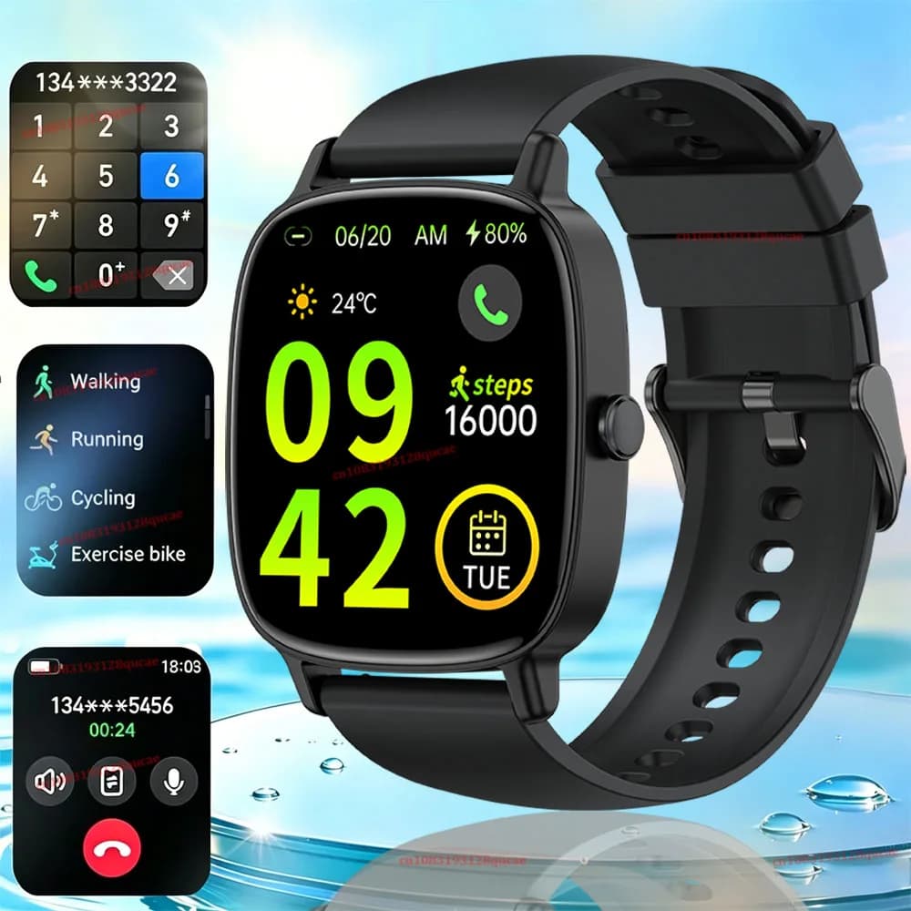 New Smart Watch Multi-sport mode Blood Pressure Sleep Health Monitoring 1.85 Inch Bluetooth Call IP68 Waterproof Smartwatch Hw12