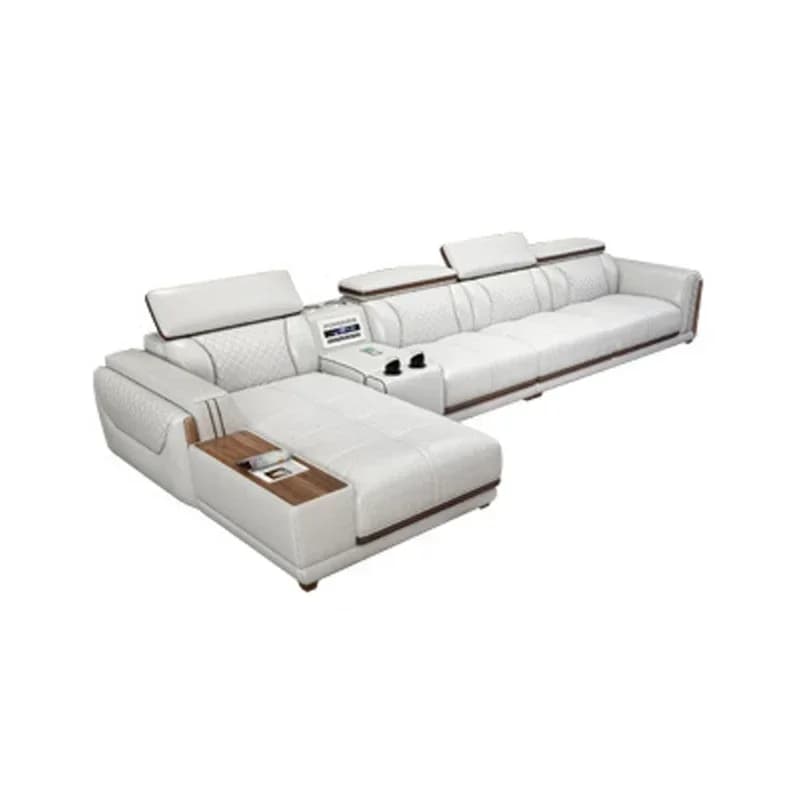 Set divano in pelle italiana, mobili soggiorno, divano in pelle con purificatore d'aria e altoparlante Bluetooth, Modernos Para Sala grande