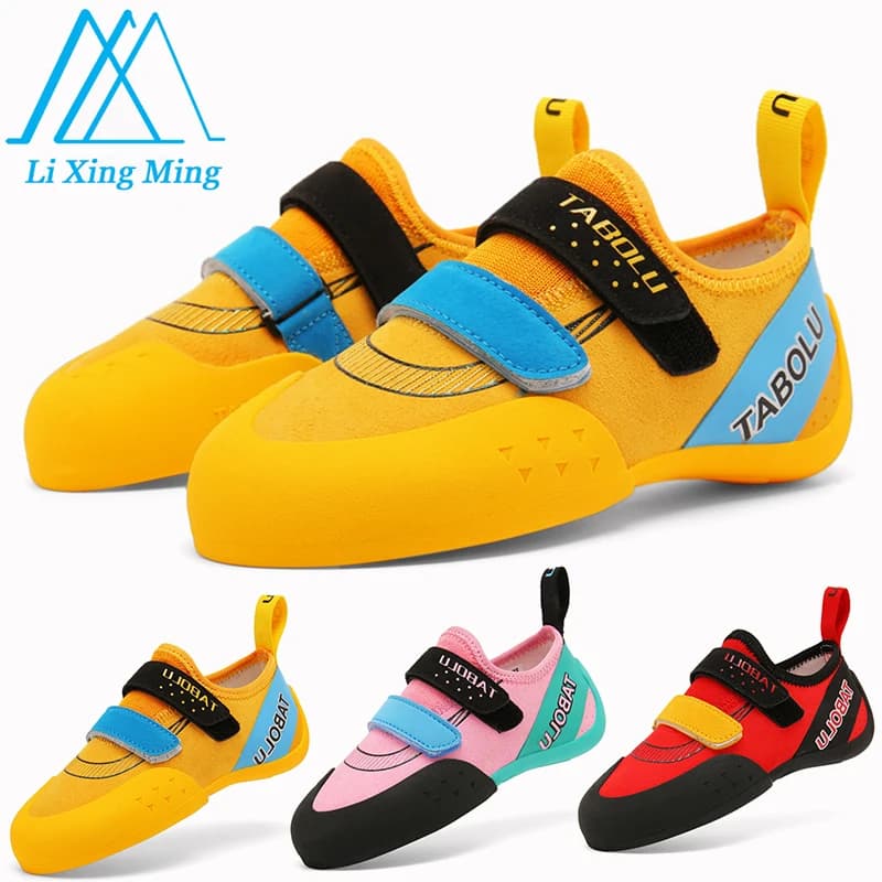 Scarpe da arrampicata su roccia Ragazzi Ragazze Indoor Outdoor Mesh traspirante Principianti Genitore-figlio Arrampicata su roccia Scarpe da ginnastica da allenamento Bouldering