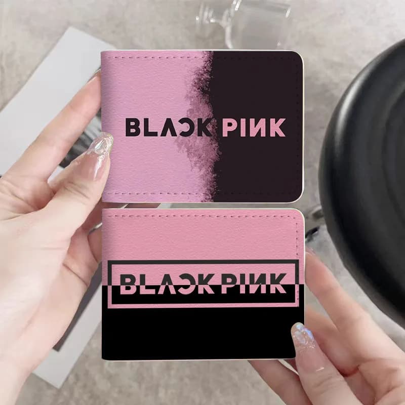 Custodia protettiva 2 in 1 Black Pink per patente di guida e permesso di circolazione, portafoglio porta patente alla moda con texture in pelle