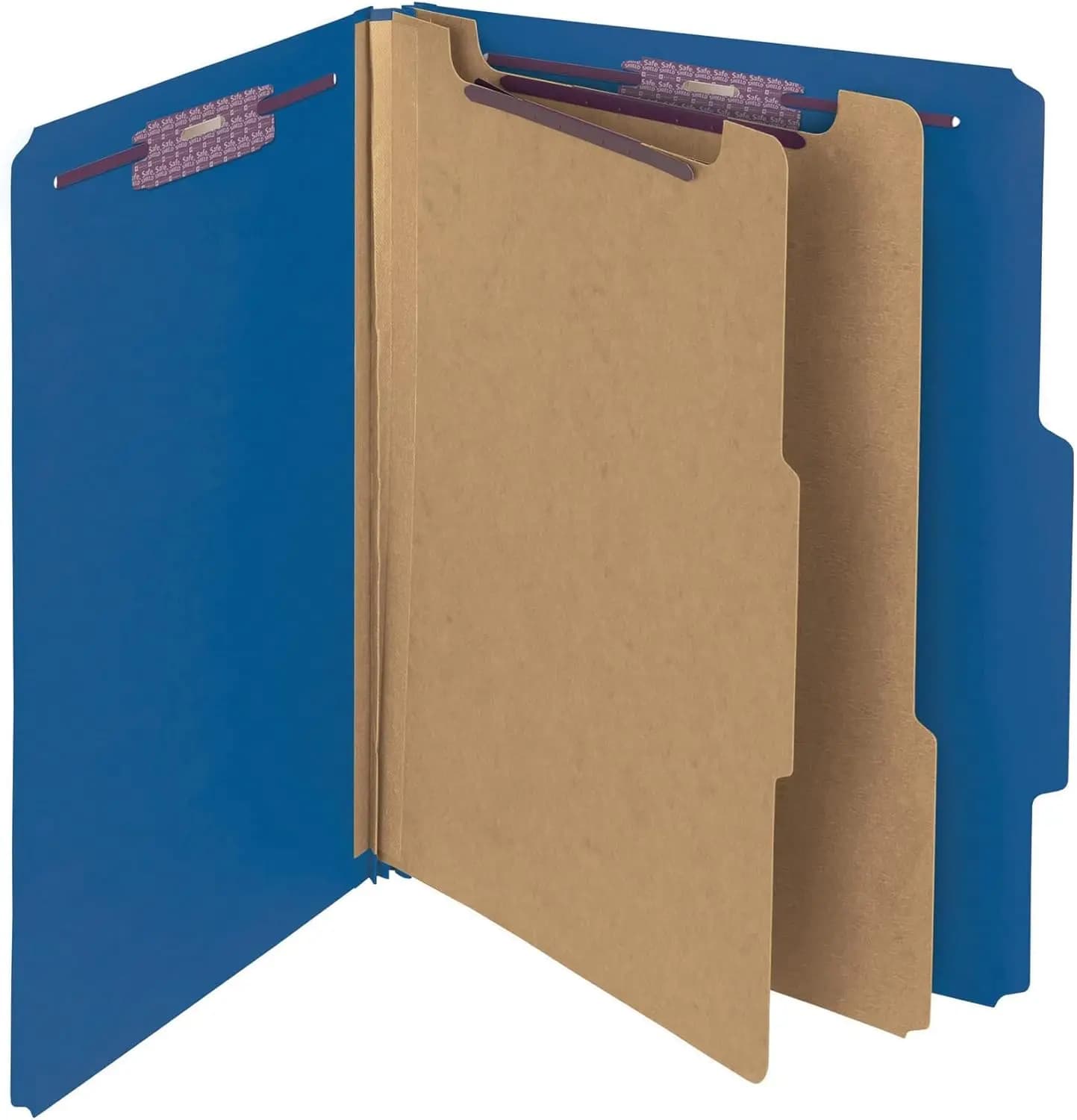 Cartella Portadocumenti Resistente Formato Lettera con Divisori, Espansione 2 Pollici, Blu Scuro, 10 per Scatola