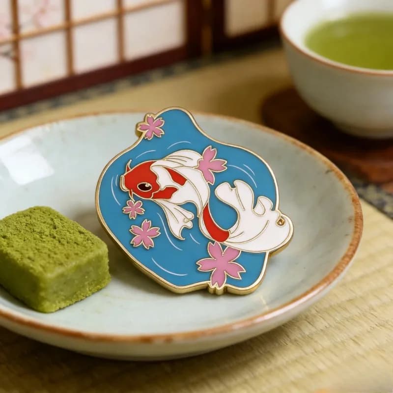 Spilla in smalto Kawaii Sakura Koi Fish, spilla animale in stile giapponese per vestiti, zaino, distintivo da risvolto, gioielli alla moda, regalo per amici