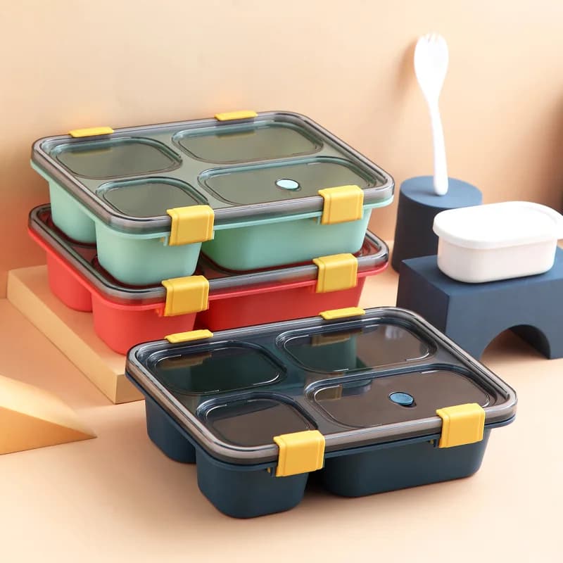2025 Bento Box Contenitore per il pranzo in plastica senza BPA con scomparti per studenti Ufficio Adulti Scuola Preparazione dei pasti Vassoio per la conservazione degli alimenti