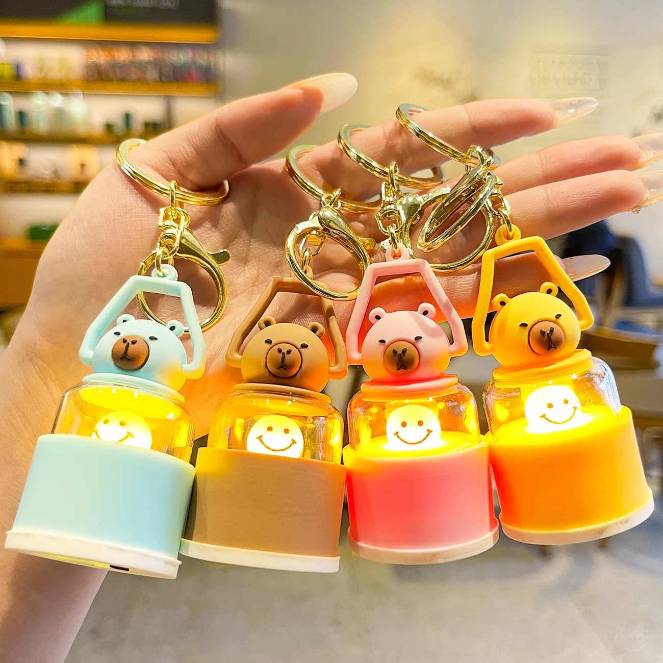 Portachiavi Creativo a Forma di Delfino con Luce Notturna, Ciondolo per Borsa a Forma di Capibara, Piccolo Regalo per Coppie e Fidanzate