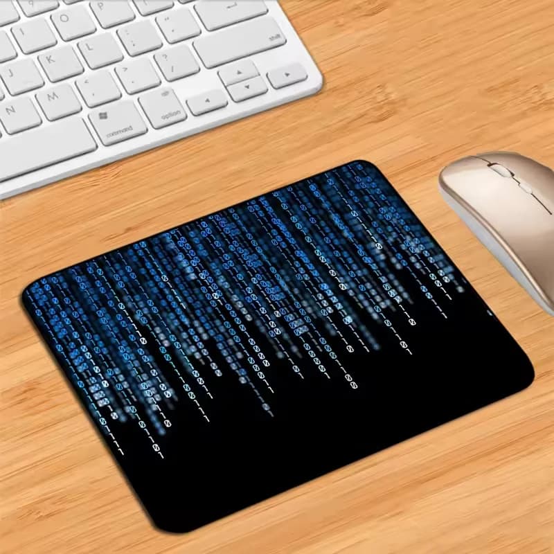 Tappetino per mause in pelle Tappeto per giocatori Matrix Codice binario Tappetini per mouse Tappetino per tavolo da tavolo Pc Gaming Protezione per scrivania per computer Accessori Kawaii