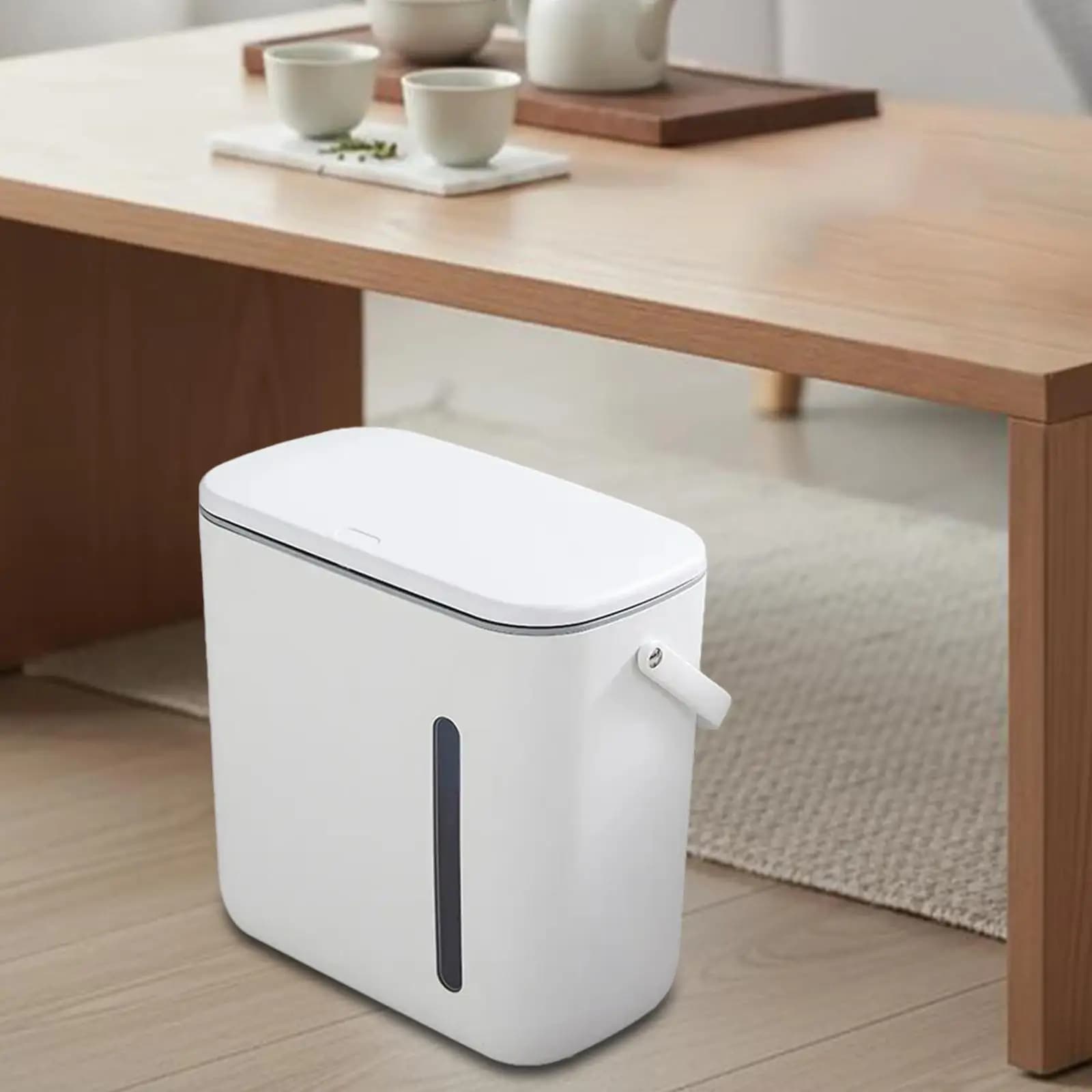 Trash Can with Lid Garbage Bin Container Removable Recycling Waste Double Compartments Waste Bin for Dorm Office Bedroom Home