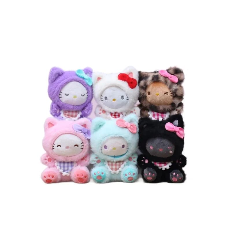 Nuova Serie 2026 di Peluche Sanrio Kawaii Hello Kitty con Stampa Leopardata, Bambola con Cappuccio, Ciondolo per Borsa, Portachiavi, Regalo di Compleanno per Ragazze