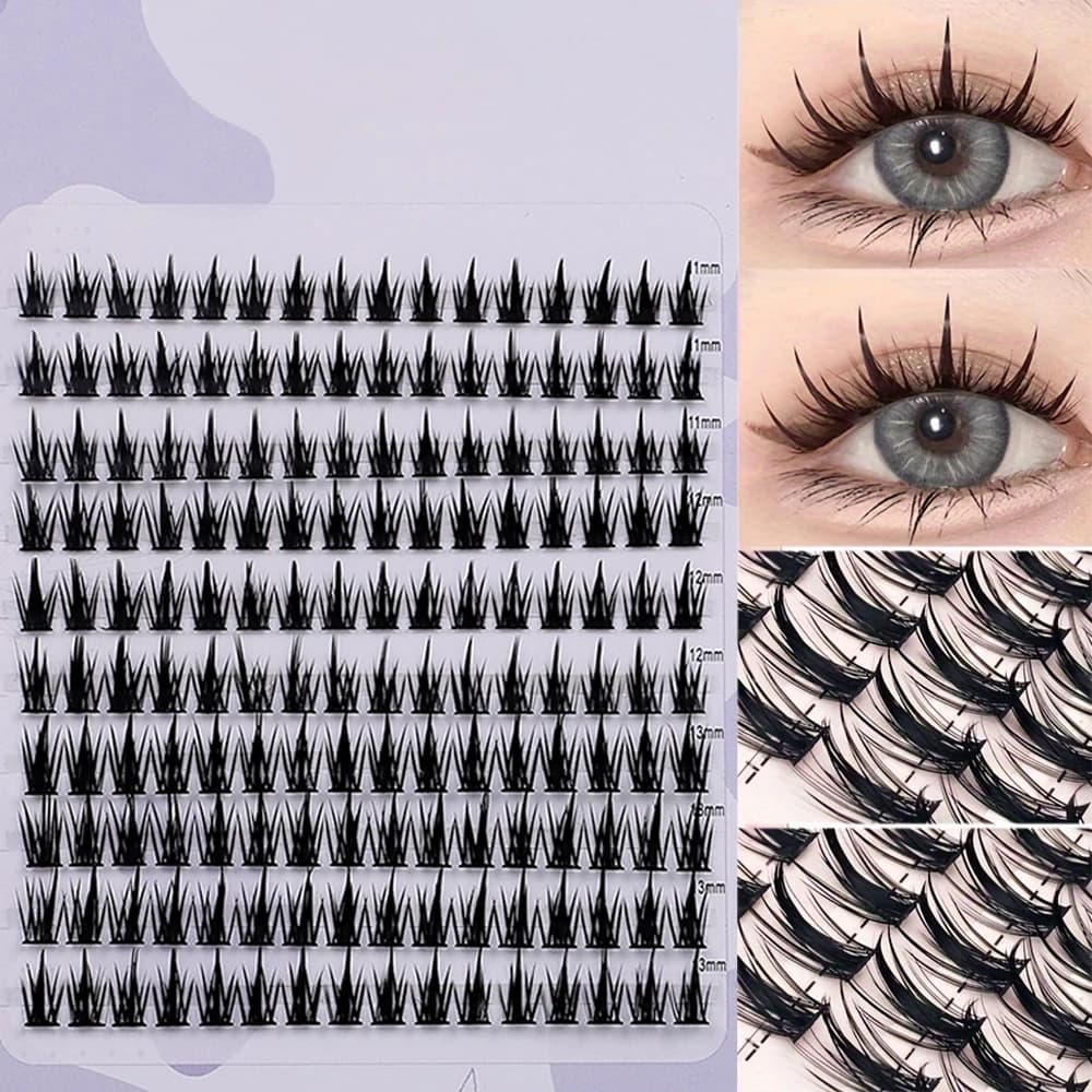 MJ 160 Righe Cluster Eyelash Fined Visone Eyelash Cluster Extension Natural Eyelash 3D Russia Strip Eyelash Individual Cluster