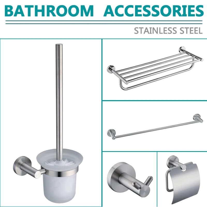 Shine Chrome Gancio per accappatoio Porta asciugamani Mensola da bagno Porta carta Accessori da bagno in acciaio inossidabile