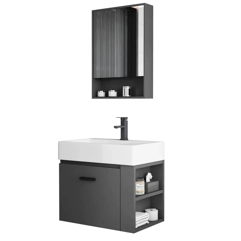 Mobile da bagno Nordico in legno massello Minimalismo italiano Smart Fashion Specchio da bagno Lavandino Vanity Mobili per la casa Arredo Bagno