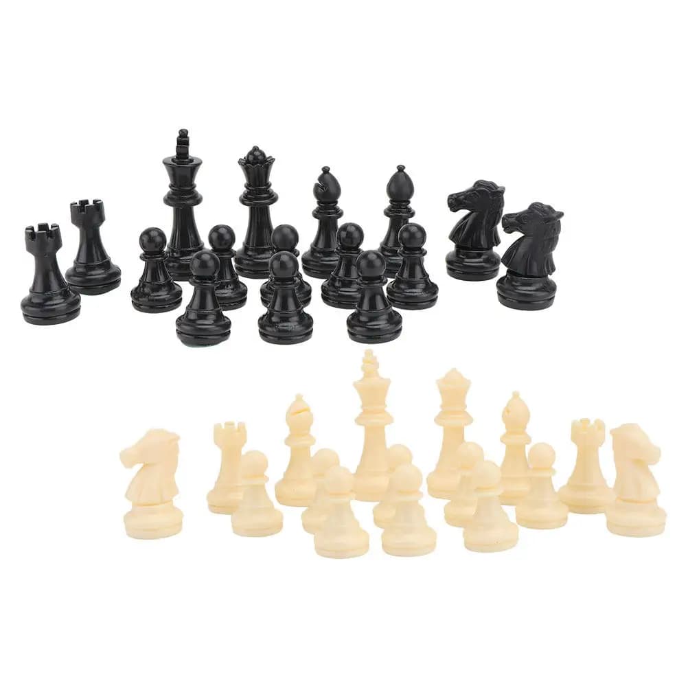 Set Completo di Pezzi degli Scacchi in Plastica, Pedoni Non Pesati per Tornei, Scuole e Uso Domestico, Set di Scacchi per Adulti