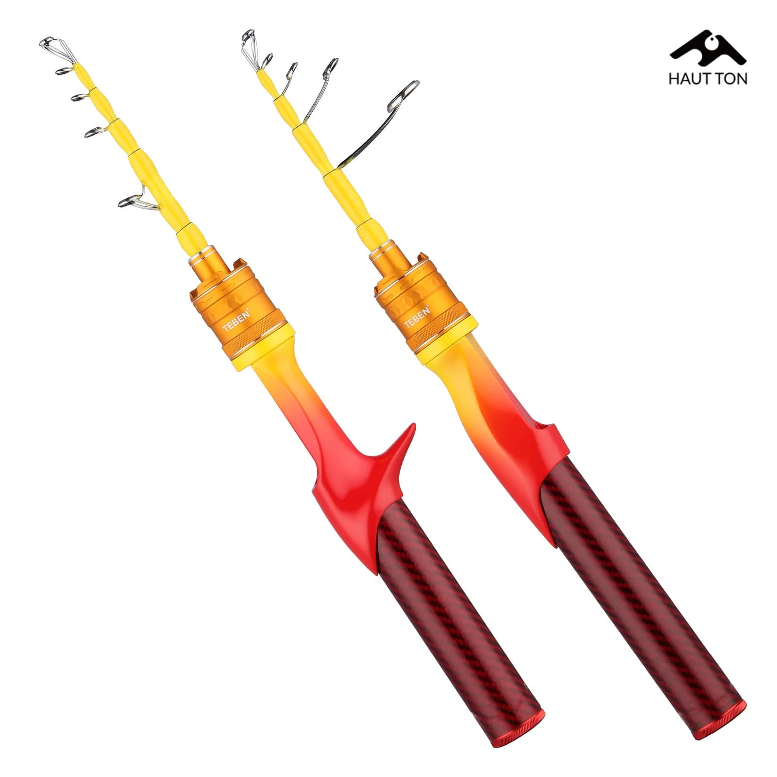 Canna da Pesca Telescopica TEBEN LSY 4.92ft/150cm, Spinning/Casting, Ultra Leggera in Carbonio UL, Azione Rapida, per Micro Lure