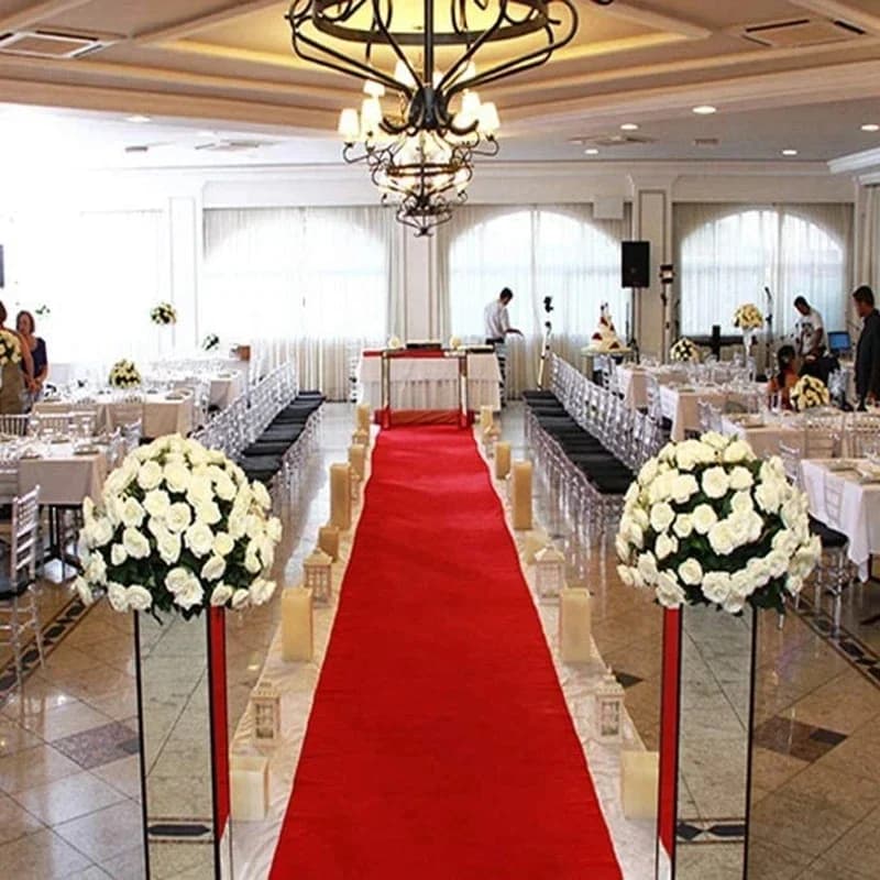 Romantic White Carpet Wedding Aisle Runner White Red Aisle Runner Rug Party Banquet Indoor Outdoor Wedding Carpet Non-slip Decor