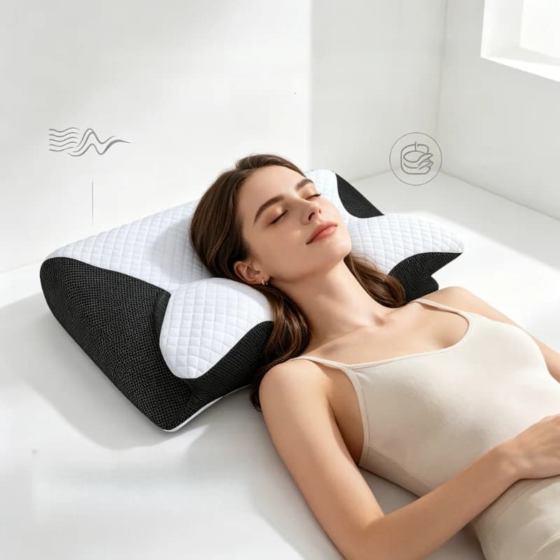 Cuscino Cervicale in Memory Foam a Forma di Farfalla, Cuscino Ortopedico per il Sonno a Lento Ritorno, Cuscino Ergonomico per Massaggio del Collo