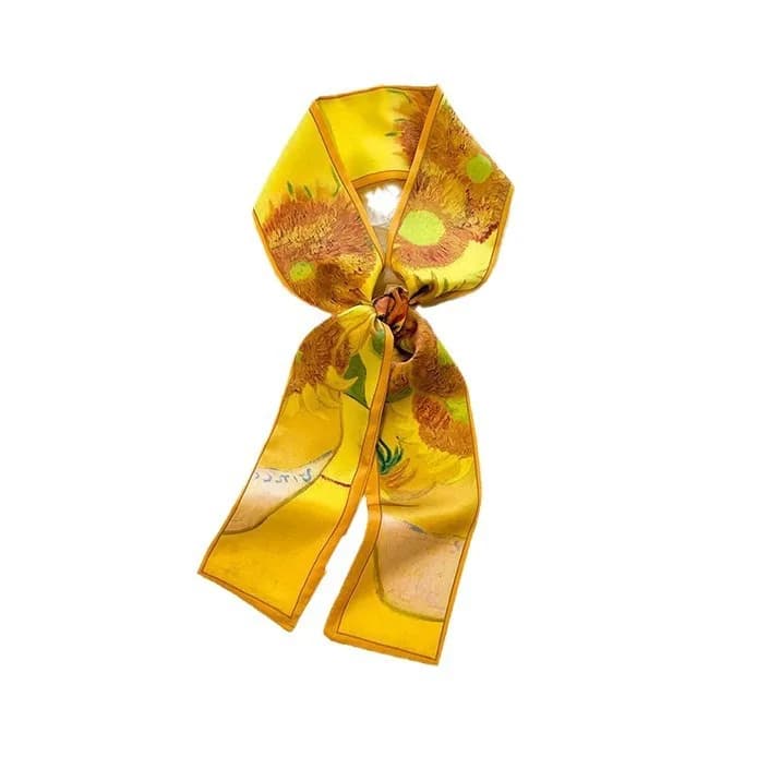 Silk Bow Minimalist Silk Scarf Band Cute Chic for Women, Aesthetic Boho Hair Scarf Wrap, Party Holiday Beach Weekend Unique