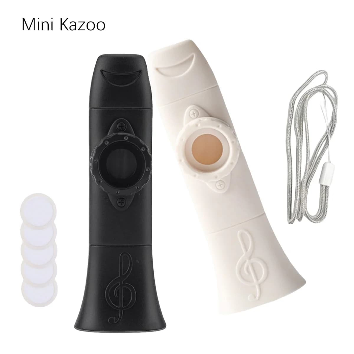 Miwayer Compact Lightweight Kazoo Professional Adjustable Wind Instrument with Lanyard And Replacement Diaphragms for Music