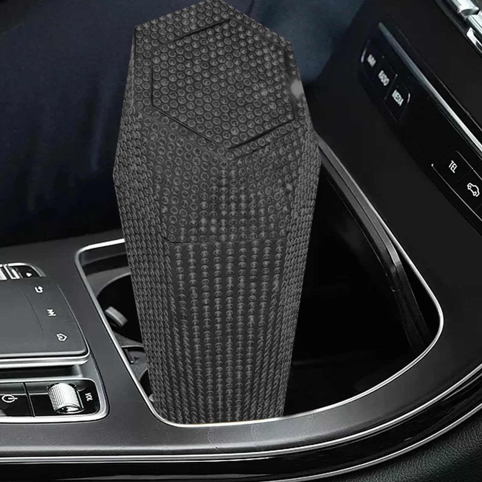 Bidone della spazzatura per auto Bidone della spazzatura interno con strass con coperchio Porta spazzatura interno per auto per viaggi in campeggio Viaggio su strada Viaggio in camion Pendolarismo