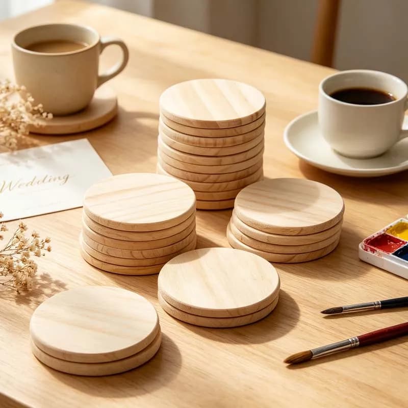 5/10/15 PCS Unfinished Wooden Circles Blank Wood Discs for DIY Crafts, Painting, Laser Engraving, Coasters, Table Centerpieces