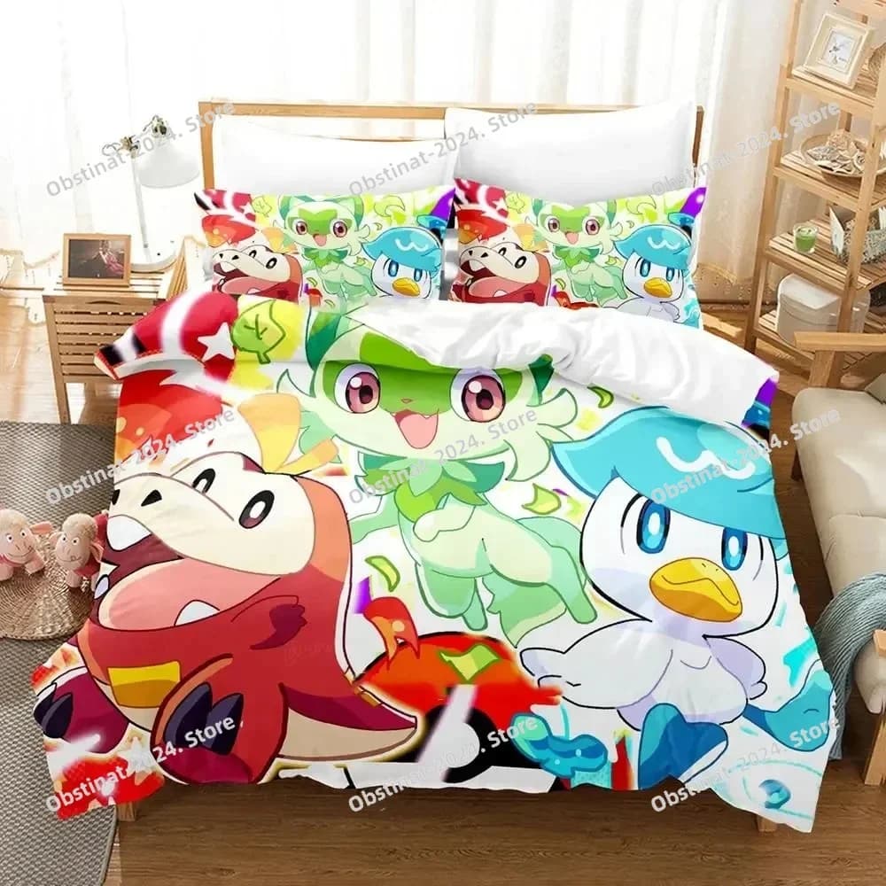 Anime Nanjyamo Kawaii Iono Set letto stampato Copripiumino Federa Set biancheria da letto Lenzuolo Copripiumino Completo Queen King Size
