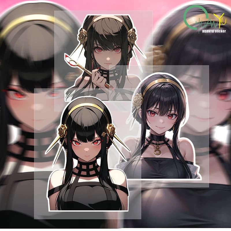 Spy anime, bella ragazza avatar, adesivi divertenti e creativi, finestrini dell'auto riflettenti e impermeabili, adesivi per il corpo del motociclo