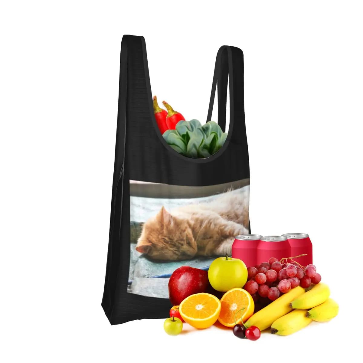 Handbag for long-haired ginger cats to sleep Handbags portable tote bag reusable shoulder bag Food bag