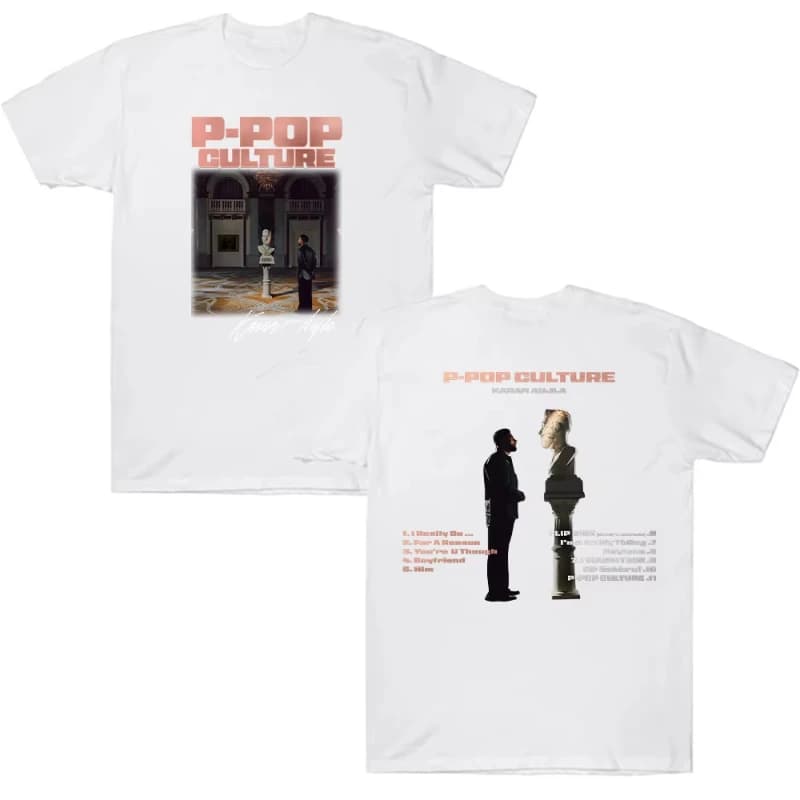 T-Shirt Karan Aujla Merch, Maglietta Grafica P-POP Culture, T-Shirt Casual in Cotone a Maniche Corte per Uomo e Donna, Traspirante con Collo Rotondo