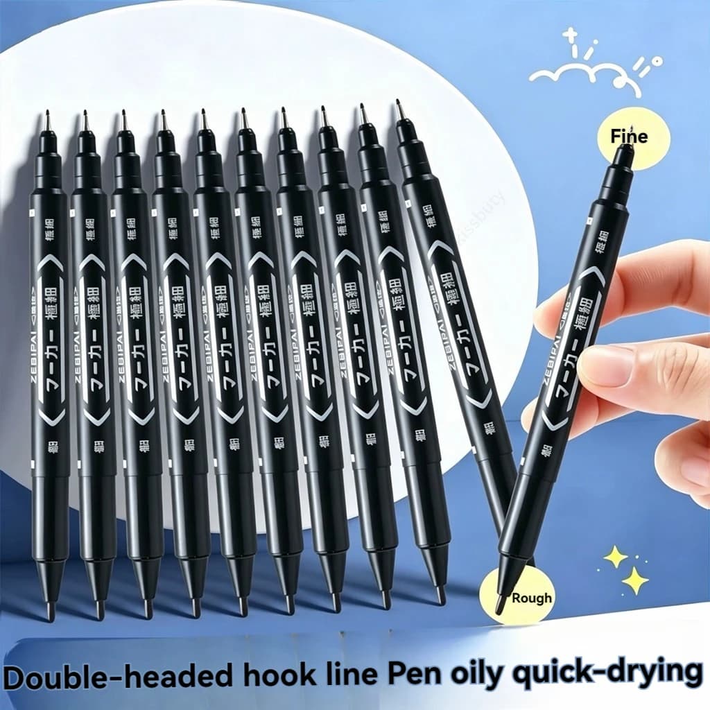 10 PCS Permanent Markers Pens Manga Waterproof Double Sided Colored Oily Ink Sketch Painting Art School Supplies Stationery