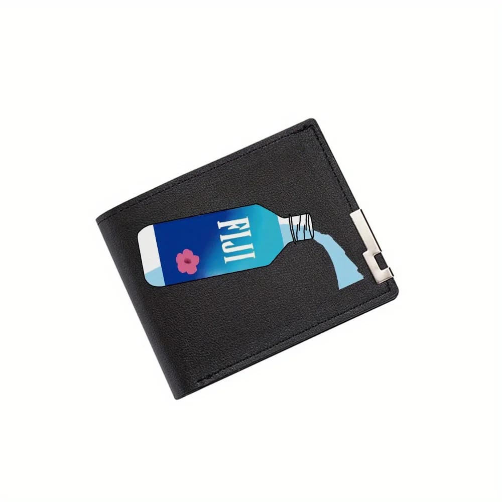 Fiore rosa, etichetta Fidji, liquido versatore di bottiglie Portafoglio da uomo Stampa Design Semplice Moderno Elegante Affari Padre Fidanzato Ch