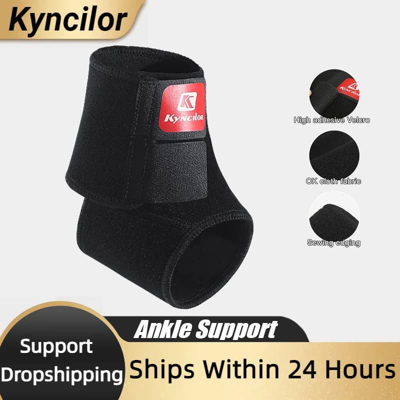 Kyncilor Supporto per caviglia di sicurezza Palestra Protezione per la caviglia da corsa Bendaggio per il piede nero Tutore elastico per caviglia Fascia per protezione Sport Tobilleras