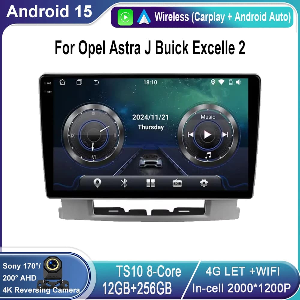 Andriod Autoradio multimedia For Opel Astra J Buick Excelle 2 4G WIFI Carplay GPS navigation Stereo Audio head Unit QLED screen