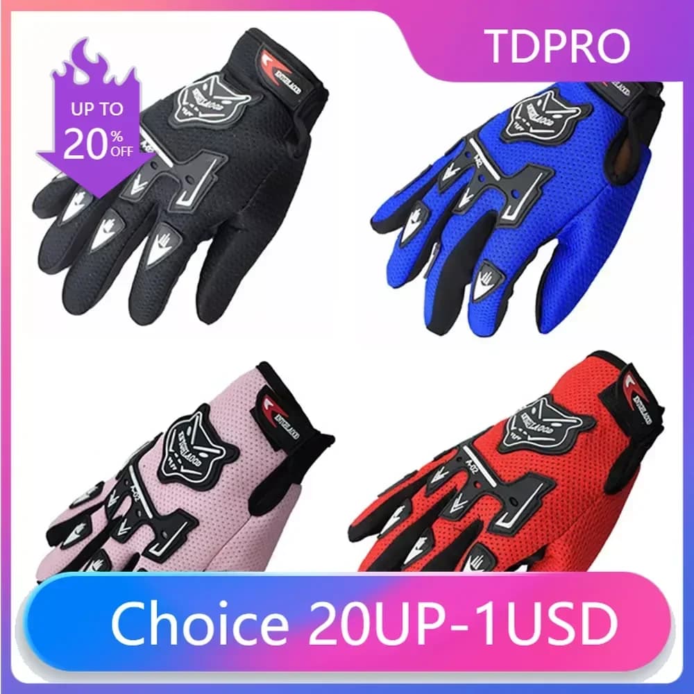 Guanti da moto per bambini con dita intere Bambini Ragazzi Estate Inverno Moto Motocross Pelle Luvas Moto Guanti Guanto da corsa per bambini