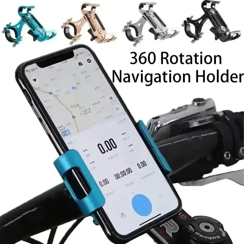 Supporto universale per telefono per bici da moto in metallo Staffa antiscivolo in lega di alluminio Supporto per supporto per bicicletta con clip GPS per tutti gli smartphone