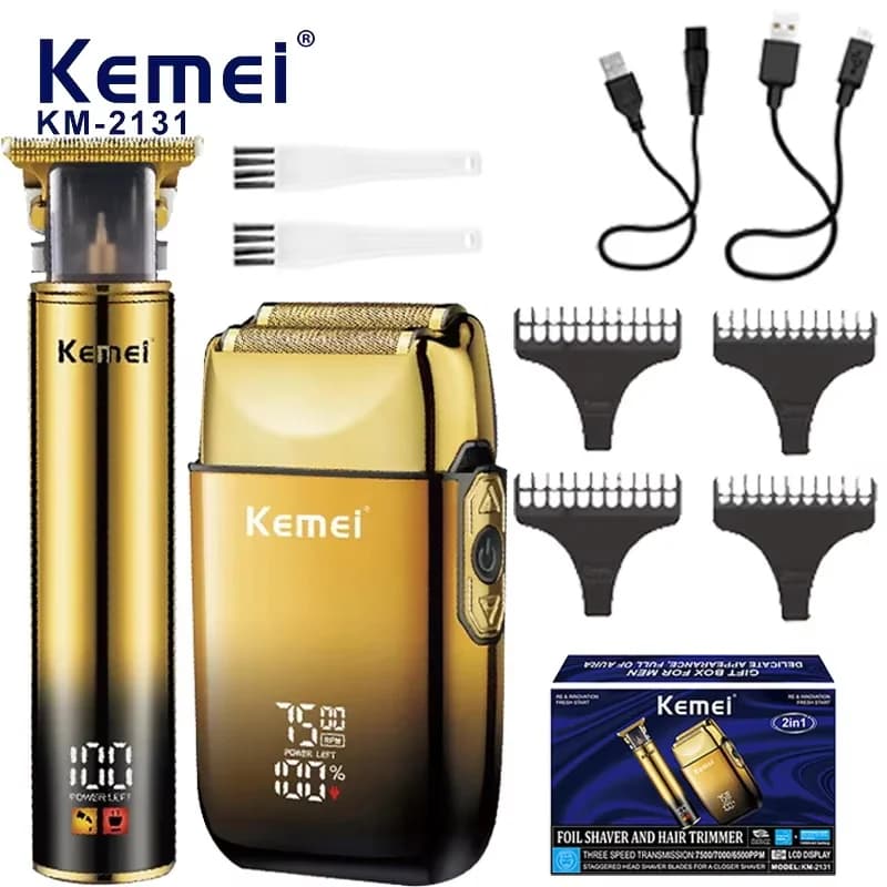 Kemei 2131 Combo Trimmer Kit Rasoio Elettrico Per Gli Uomini Barba Trimmer Viso Trimero Ricaricabile Testa Calva Macchina Per Taglio di Capelli