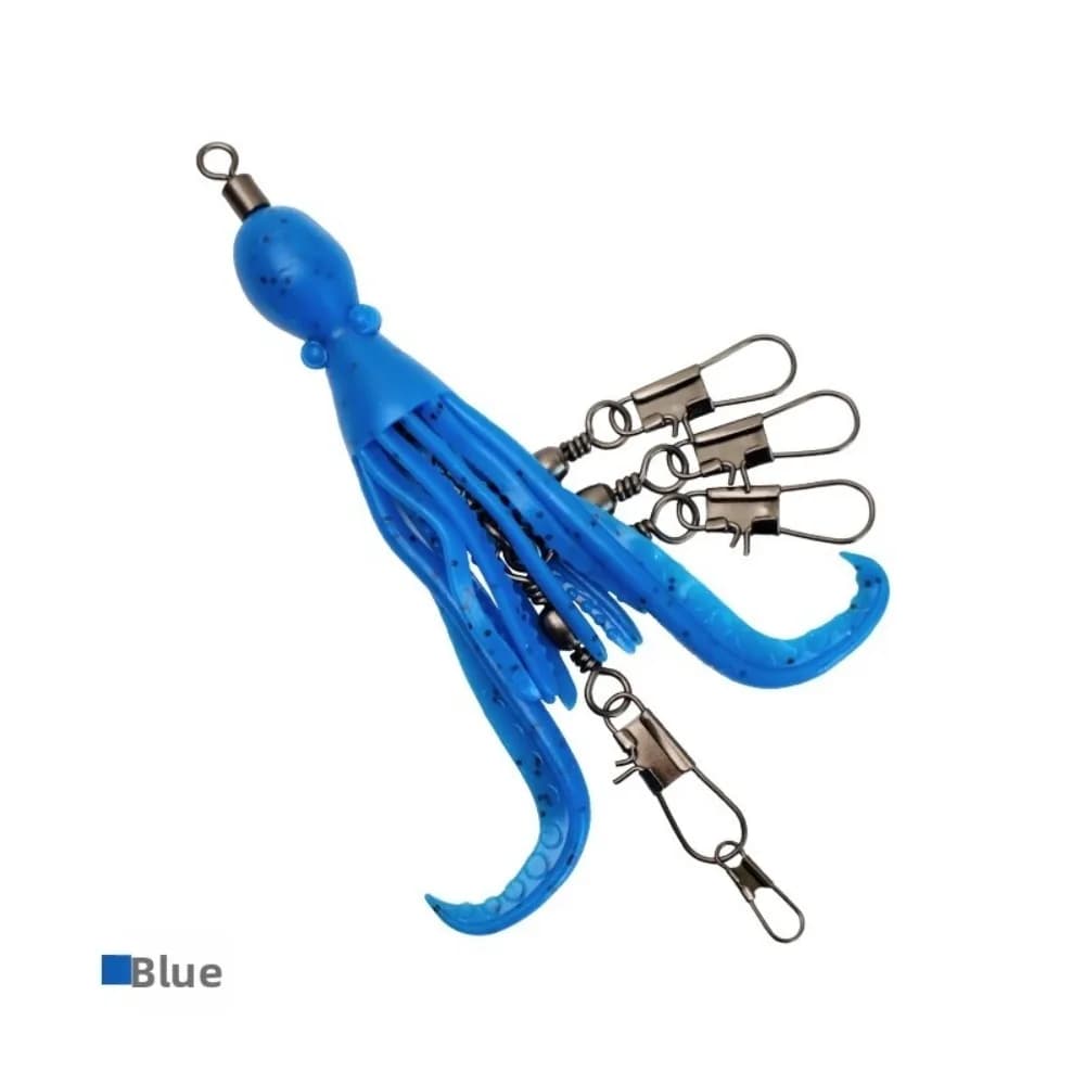 2pcs Tackle Silicone Material Silicone Octopus Bait Bearing Rolling Solid Ring Squid Jig Hook Pin Set Rolling Swivel Angling