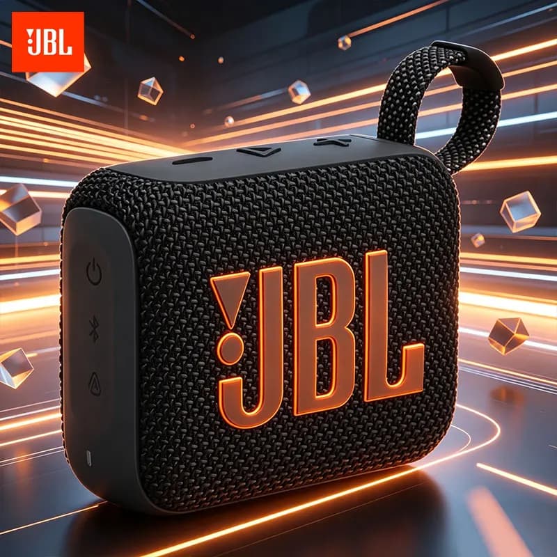 Altoparlante Bluetooth JBL Go 4 antiurto e antipolvere. Altoparlante compatibile con computer desktop per l'osservazione della TV in ufficio.