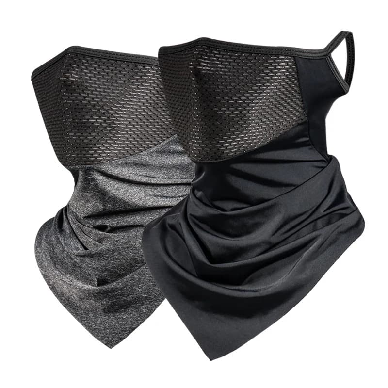 Maschera estiva da uomo Bandana per bicicletta a pieno facciale Maschera di protezione UV Traspirante Seta di ghiaccio Sciarpa da ciclismo per orecchio appeso all'aperto Fazzoletto da collo